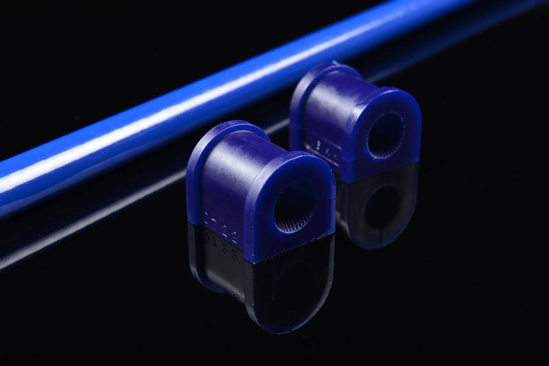 Close-up of the SuperPro anti-roll bar mounting bushes