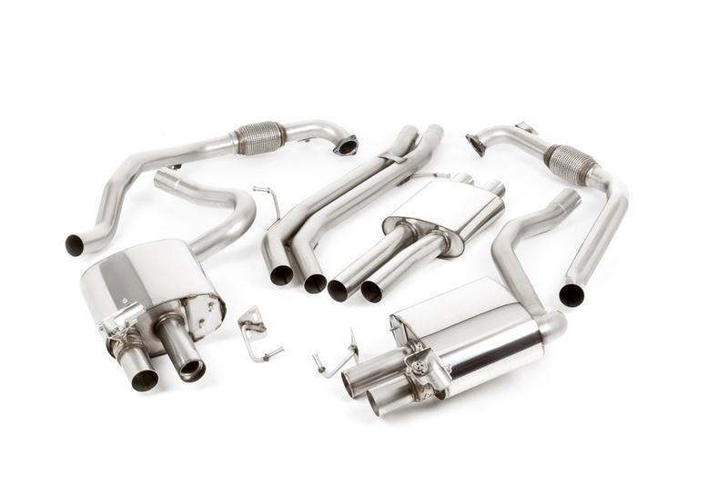 Milltek Audi S4 B9 Non sport Diff models - Resonated Cat-Back with Quad Titanium Trims photo