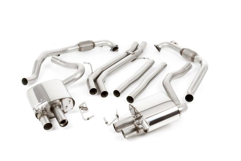 Milltek Audi S4 B9 Non sport Diff models - Non-Resonated (Louder) Cat-Back with Quad Titanium Trims photo