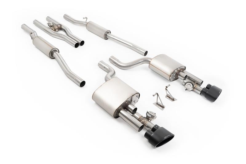 Milltek Audi RS4 B7 - V2 Valved Cat-Back with Active H Pipe and Cerakote Black Ovals photo