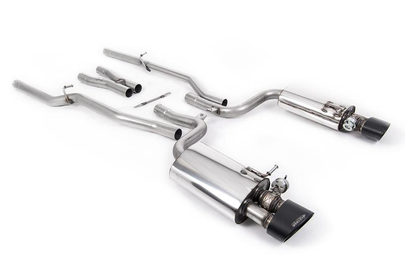 Milltek Audi RS4 B7 - Valved & Non-Resonated Cat-Back Exhaust System With Satin Black Sheen Trims photo