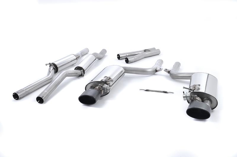 Milltek Audi RS4 B7 - Valved & Resonated Cat-Back Exhaust System with Satin Black Sheen Tips photo