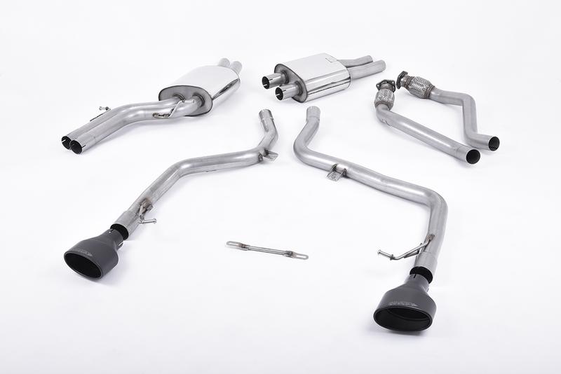 Milltek Audi S4 V6 B8/S5 B8 - Race Cat-Back Race Exhaust System with Dual Cerakote Black Oval Trims photo