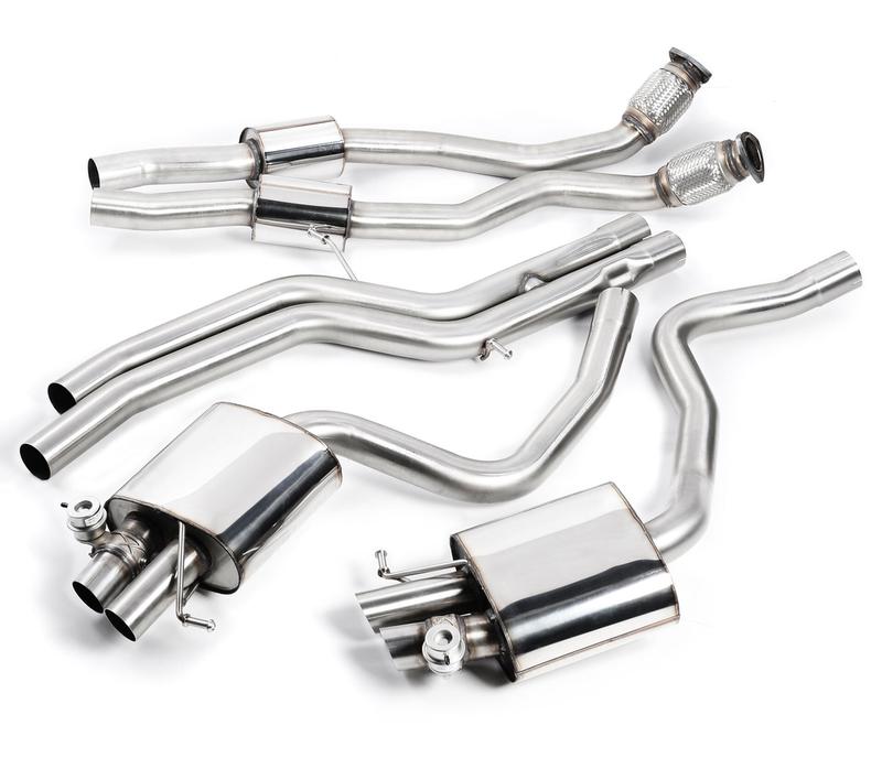Milltek Audi RS4 B8 Avant - Non-Resonated Cat-Back Exhaust System - Uses OE Trims photo