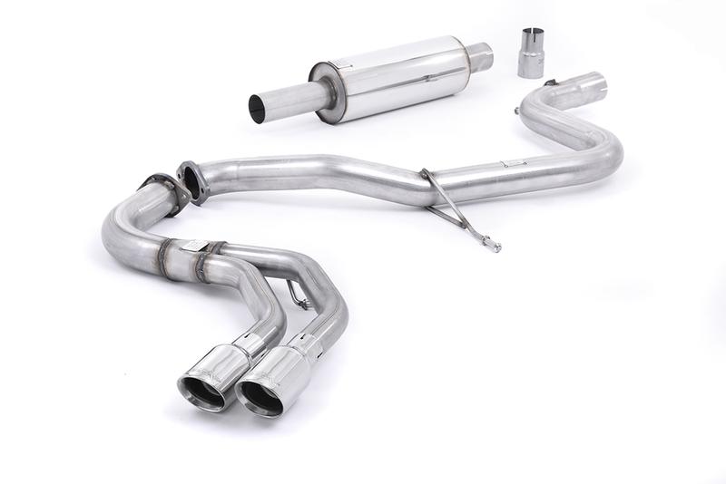 Milltek Audi A3 2.0 TDI MQB - Resonated (Quieter) Cat-Back Exhaust System with Polished Trims photo
