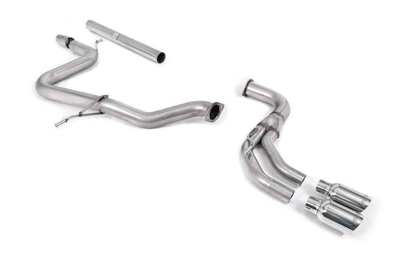 Milltek Audi A3 2.0 TDI MQB - Non-Resonated (Louder) Cat-Back Exhaust System with Polished Trims photo