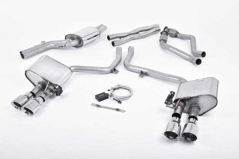 Milltek Audi S4 V6/S5 3.0 B8.5 - Valved & Resonated (Quieter) Cat-Back Exhaust System with Polished Trims photo