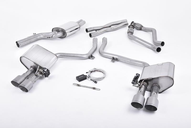 Milltek Audi S4 V6/S5 3.0 B8.5 - Valved & Resonated (Quieter) Cat-Back Exhaust System with Titanium Trims photo