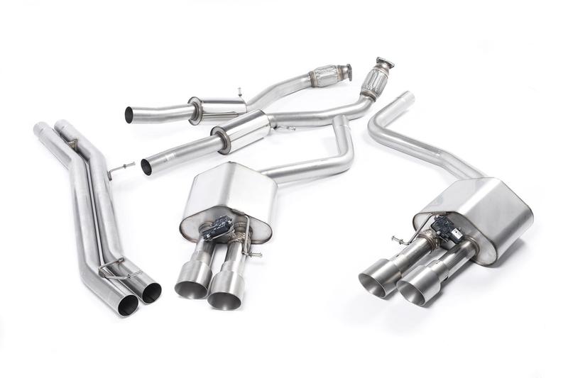Milltek Audi S8 D4 Quattro - Resonated (Quieter) Cat-Back Exhaust System with Titanium Trims photo