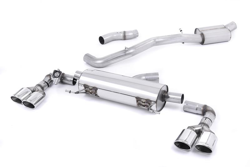 Milltek Audi S1 - Resonated (Quieter) Cat-Back Exhaust System with Quad Polished Oval Trims photo