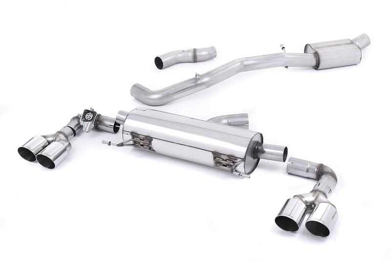 Milltek Audi S1 - Resonated (Quieter) Cat-Back Exhaust System with Quad Polished Round Trims photo