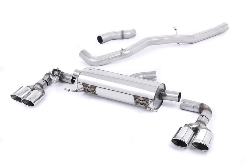 Milltek Audi S1 - Non-Resonated (Louder) Cat-Back Exhaust System with Quad Polished Oval Trims photo