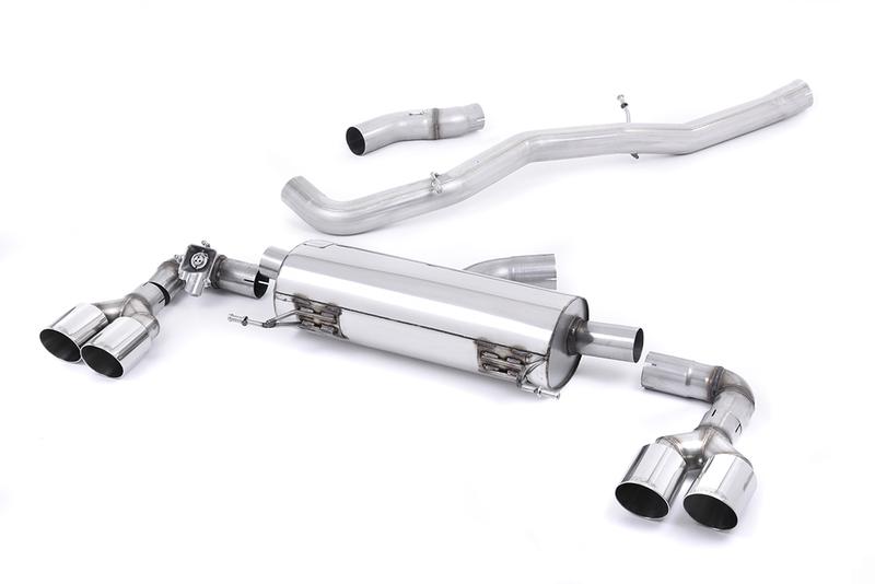 Milltek Audi S1 - Non-Resonated (Louder) Cat-Back Exhaust System with Quad Polished Round Trims photo