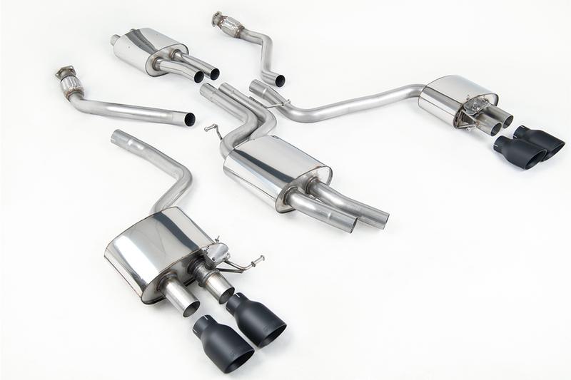 Milltek Audi SQ5 Supercharged - Cat-Back Exhaust System with Quad Cerakote Black Trims photo