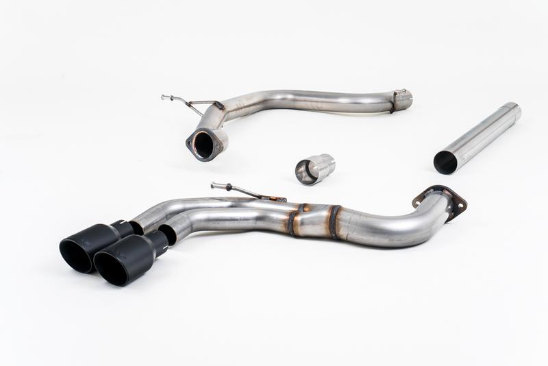 Milltek Audi A3 2.0 TDI MQB - Non-Resonated (Louder) Cat-Back Exhaust System with Cerakote Black Trims photo