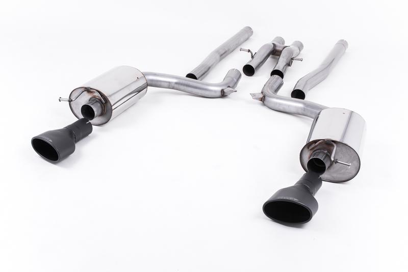 Milltek Audi RS6 C6 - Non-Resonated (Louder) Cat-Back Exhaust System with Ceramic-coated Black Satin Dual-Oval Trims photo