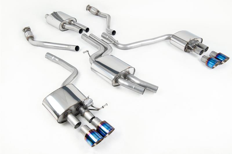 Milltek Audi SQ5 Supercharged - Cat-Back Exhaust System with Quad Burnt Titanium Tips photo