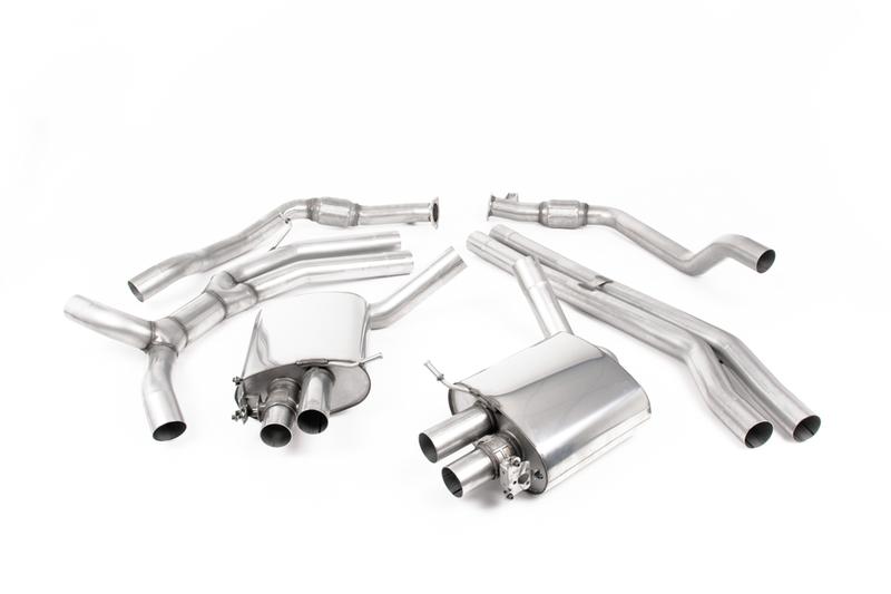 Milltek Audi RS4 B9 Avant - Road+ Cat-Back Exhaust System with Burnt Titanium Oval Trims photo