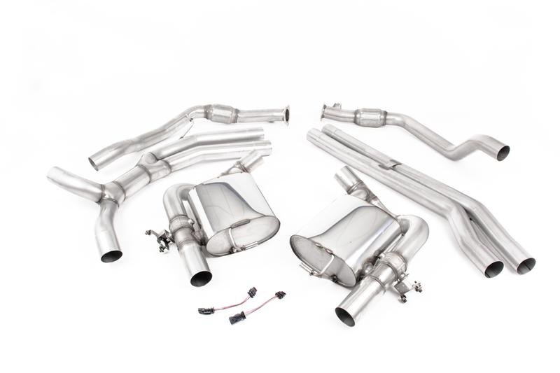 Milltek Audi RS4 B9 Avant/Sportback - Non-Resonated (Louder) Cat-Back Exhaust System with Polished Oval Trims photo