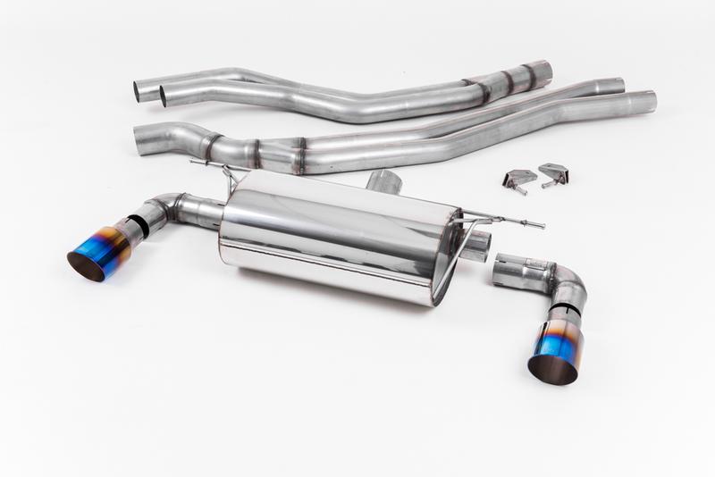 Milltek Resonated (Quieter) Cat-Back Exhaust System with Burnt Titanium GT-90 Trims photo