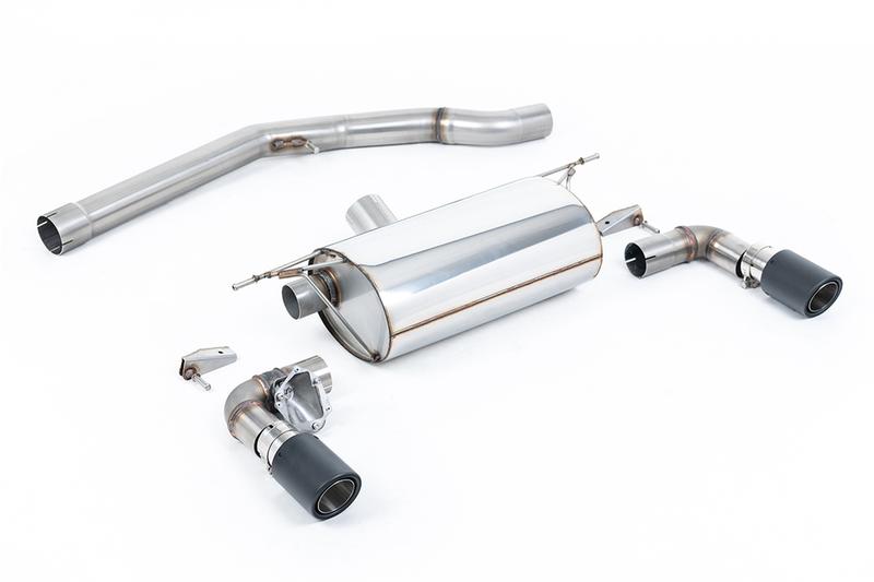Milltek Non-Resonated (Louder) GPF/OPF-Back Exhaust System with  Carbon Fibre Jet-90 Trims photo