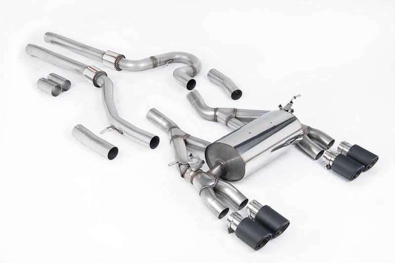 Milltek BMW F80 M3/F82 M4 - Equal Length (Loudest) Cat-Back Exhaust System with Carbon Fibre Trims photo