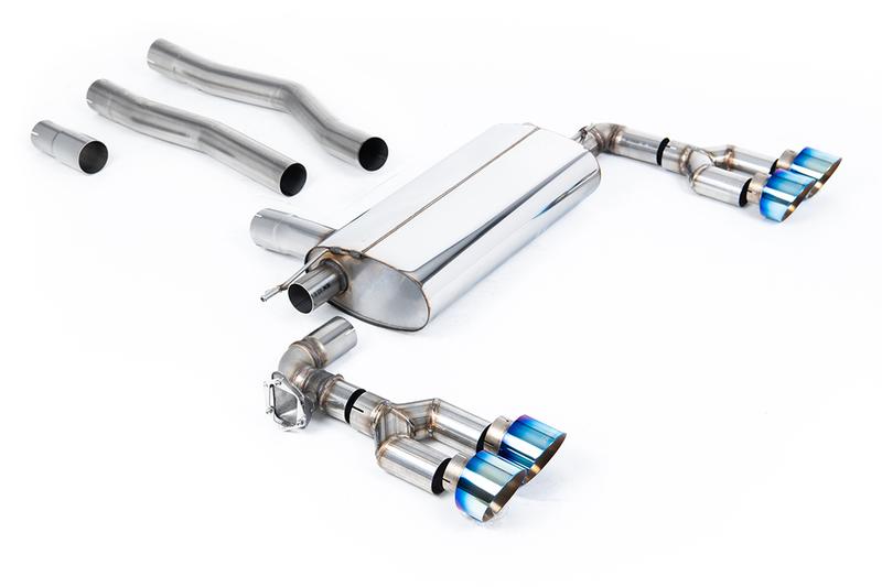 Milltek Maxton x Milltek - OPF/GPF Back Exhaust System with Quad GT-100 Burnt Titanium Trims - Fits Maxton Diffuser Only photo