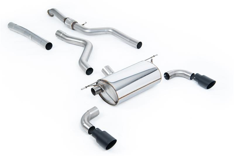 Milltek Cat-Back Exhaust System with Race Rear Silencer & Ceramic Black Tips photo