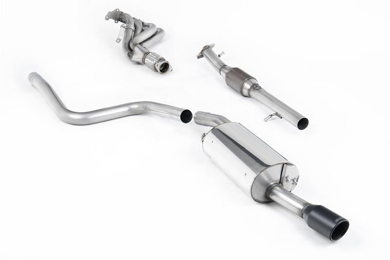 Milltek Ford Fiesta MK6 ST 150 - Full Non-Resonated (Louder) Exhaust System with Hi-Flow Sports Catalyst & Ceramic Coated Satin Black Trim photo