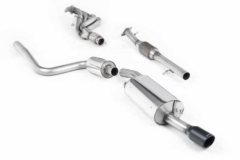 Milltek Ford Fiesta MK6 ST 150 - Full Resonated (Quieter) Exhaust System with Hi-Flow Sports Catalyst & Ceramic Coated Satin Black Trim photo