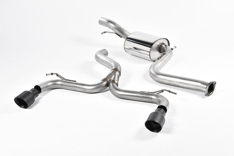 Milltek Ford Focus MK2 ST 225 - Non-Resonated (Louder) Cat-Back Race Exhaust System with Cerakote Black GT-100 Trims photo