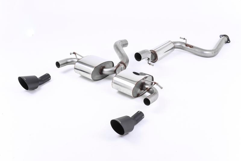 Milltek Ford Focus MK2 RS - Resonated (Quieter) Cat-Back Exhaust System with Cerakote Black Trims photo