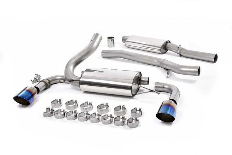 Milltek Ford Focus MK3 RS - Resonated (Quieter) Cat-Back Exhaust System with Burnt Titanium GT-115 Trims photo