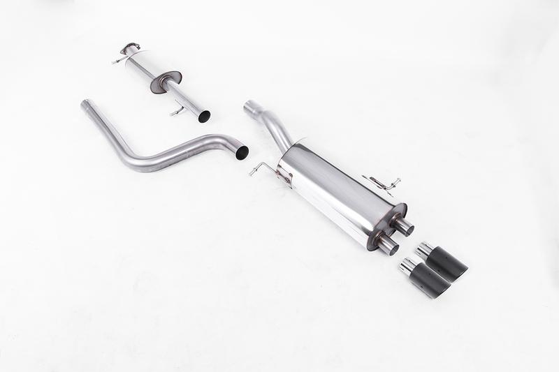 Milltek Resonated (Quieter) Cat-Back Race Exhaust System with Carbon Jet-80 Trims photo