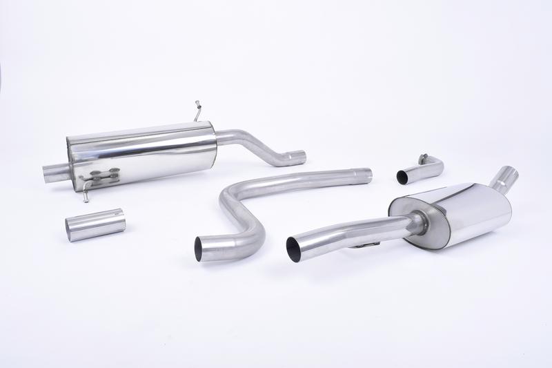 Milltek Ford Fiesta MK8 1.0T ST Line (Non GPF Models) - Resonated (Quieter) Cat-Back Exhaust System with GT-90 Cerakote Black Trim photo
