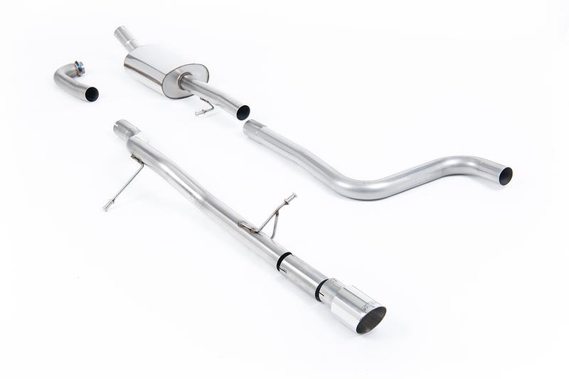 Milltek Ford Fiesta MK8 1.0T ST Line (Non GPF Models) - Non-Resonated (Louder) Cat-Back Exhaust System with GT-90 Polished Trim photo