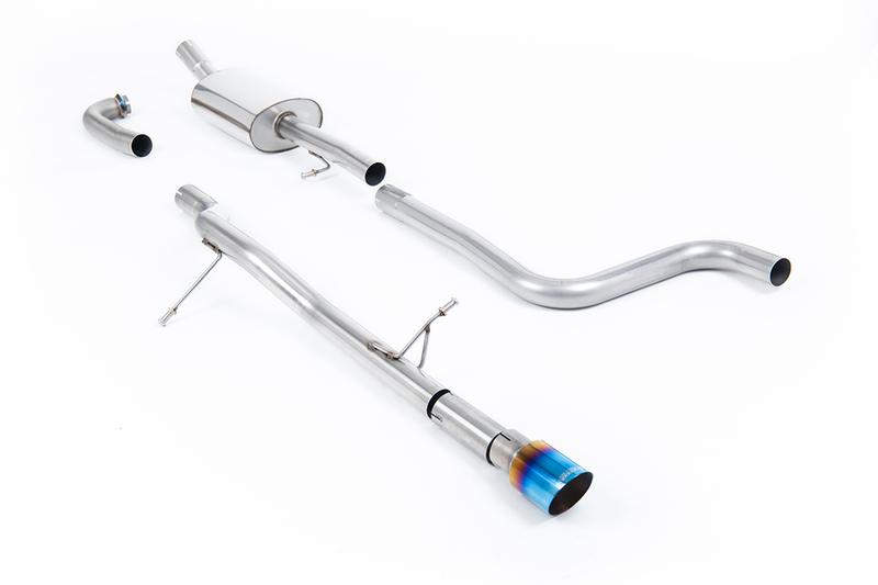 Milltek Ford Fiesta MK8 1.0T ST Line (Non GPF Models) - Non-Resonated (Louder) Cat-Back Exhaust System with GT-90 Burnt Titanium Trim photo