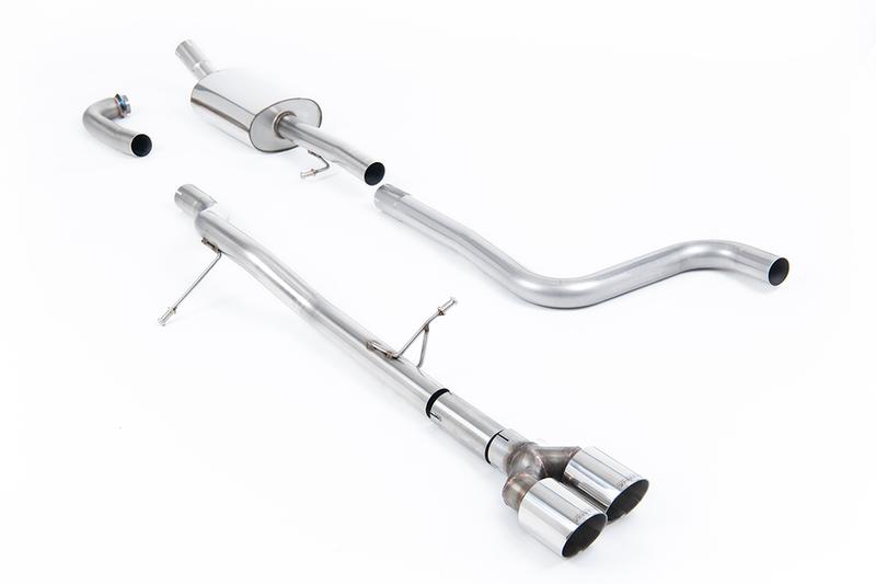 Milltek Ford Fiesta MK8 1.0T ST Line (Non GPF Models) - Non-Resonated (Louder) Cat-Back Exhaust System with Twin GT-90 Polished Trims photo