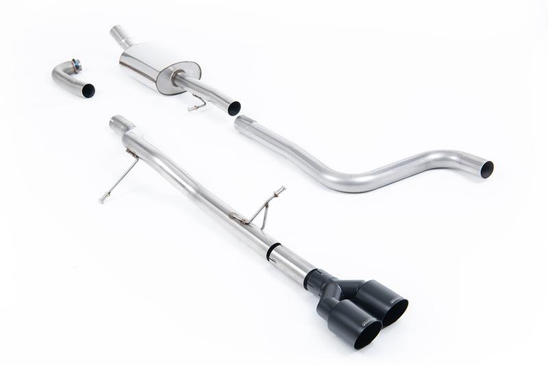 Milltek Ford Fiesta MK8 1.0T ST Line (Non GPF Models) - Non-Resonated (Louder) Cat-Back Exhaust System with Twin GT-90 Cerakote Black Trims photo