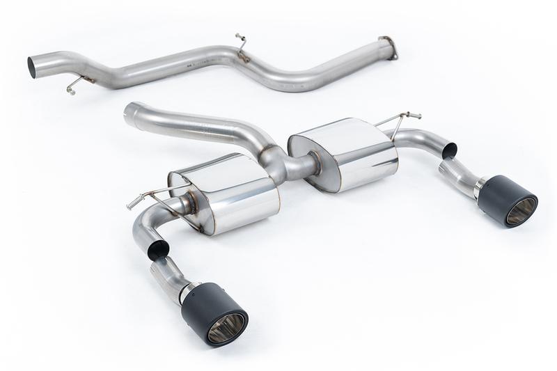 Milltek Ford Focus MK2 RS - Non-Resonated (Louder) Cat-Back Exhaust System with Carbon Jet-115 Trims photo