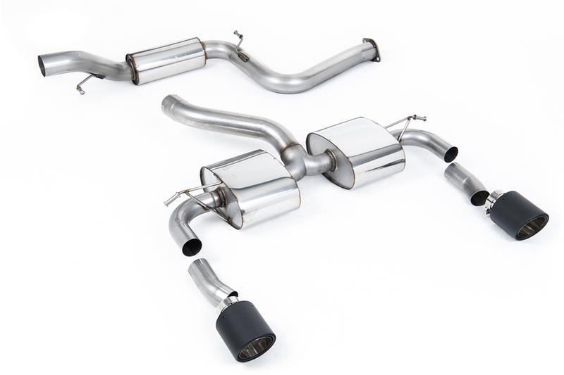 Milltek Ford Focus MK2 RS - Resonated (Quieter) Cat-Back Exhaust System with Jet-115 Carbon Trims photo