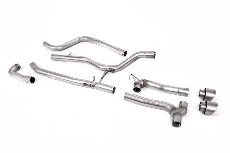 Milltek Ford Fiesta MK8 1.0T ST Line (Non GPF Models) Dual Outlets - Non Resonated (Louder) Dual Outlet Exhaust System with Brushed Titanium GT-100 Trims (Requires Maxton Diffuser) photo