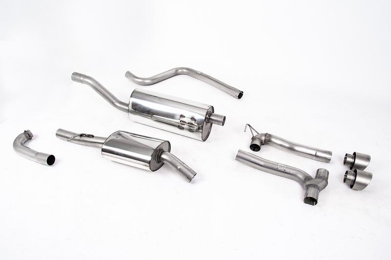 Milltek Ford Fiesta MK8 1.0T ST Line (Non GPF Models) Dual Outlets - Resonated (Quieter) Dual Outlet Exhaust System Brushed Titanium GT-100 Trims (Requires Maxton Diffuser) photo