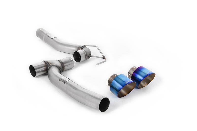 Milltek Ford Fiesta MK8 1.0T ST Line (Dual Outlets) - Upgrade Kit for Existing Milltek Cat Back Systems with Burnt/Blue Titanium GT-100 Trims photo