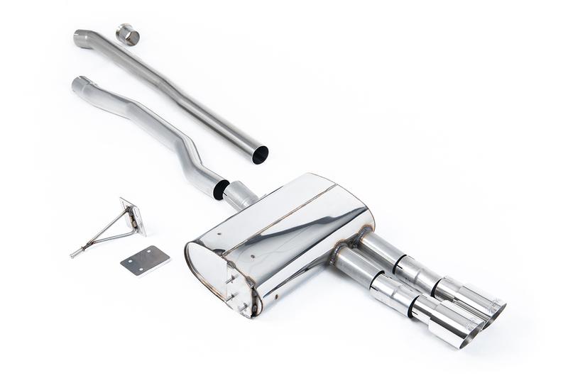 Milltek Mini Cooper S F55 (LCI Only) - GPF Bypass - Non Resonated (Louder) Cat-Back Exhaust System with Polished GT-90 Trims photo