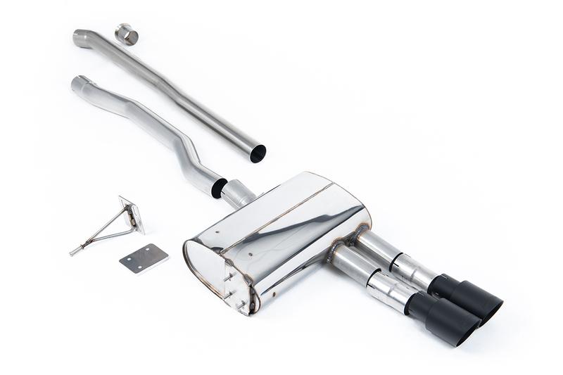 Milltek Mini Cooper S F55 (LCI Only) - GPF Bypass - Non Resonated (Louder) Cat-Back Exhaust System with Cerakote Black GT-90 Trims photo