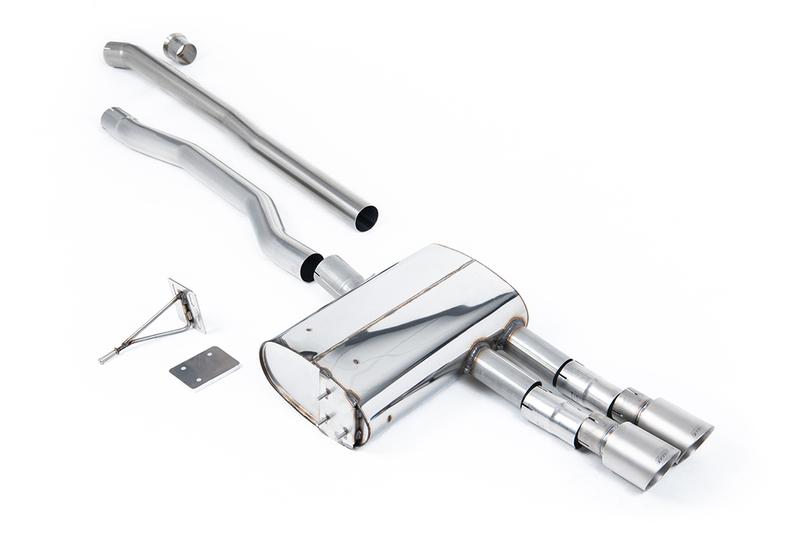 Milltek Mini Cooper S F55 (LCI Only) - GPF Bypass - Non Resonated (Louder) Cat-Back Exhaust System with Titanium GT-90 Trims photo