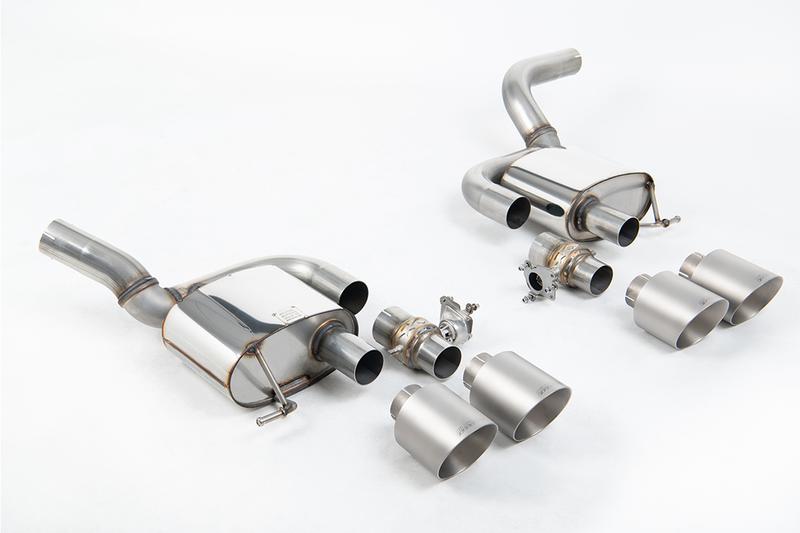 Milltek Rear Silencer(s) - Valved Rear Silencers with Brushed Titanium GT-115 Trims photo