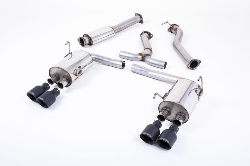 Milltek Subraru Impreza WRX & STi (2014 - 2021) - Resonated (Quieter) Cat-Back Exhaust System with MSUB169 Connector & Cerakote GT-100 Black Tips photo