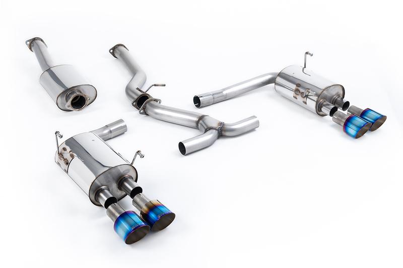 Milltek Subraru Impreza WRX & STi (2014 - 2021) - Resonated (Quieter) Cat-Back Exhaust System with Burnt Titanium GT-100 Tips - EC-Approved. photo